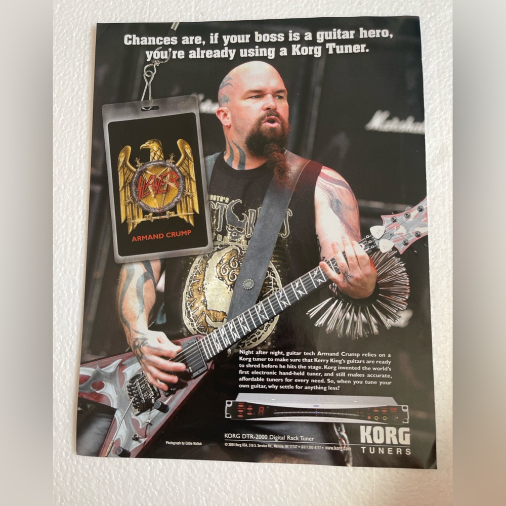 Korg Tuner Pinup with Slayer’s Kerry King